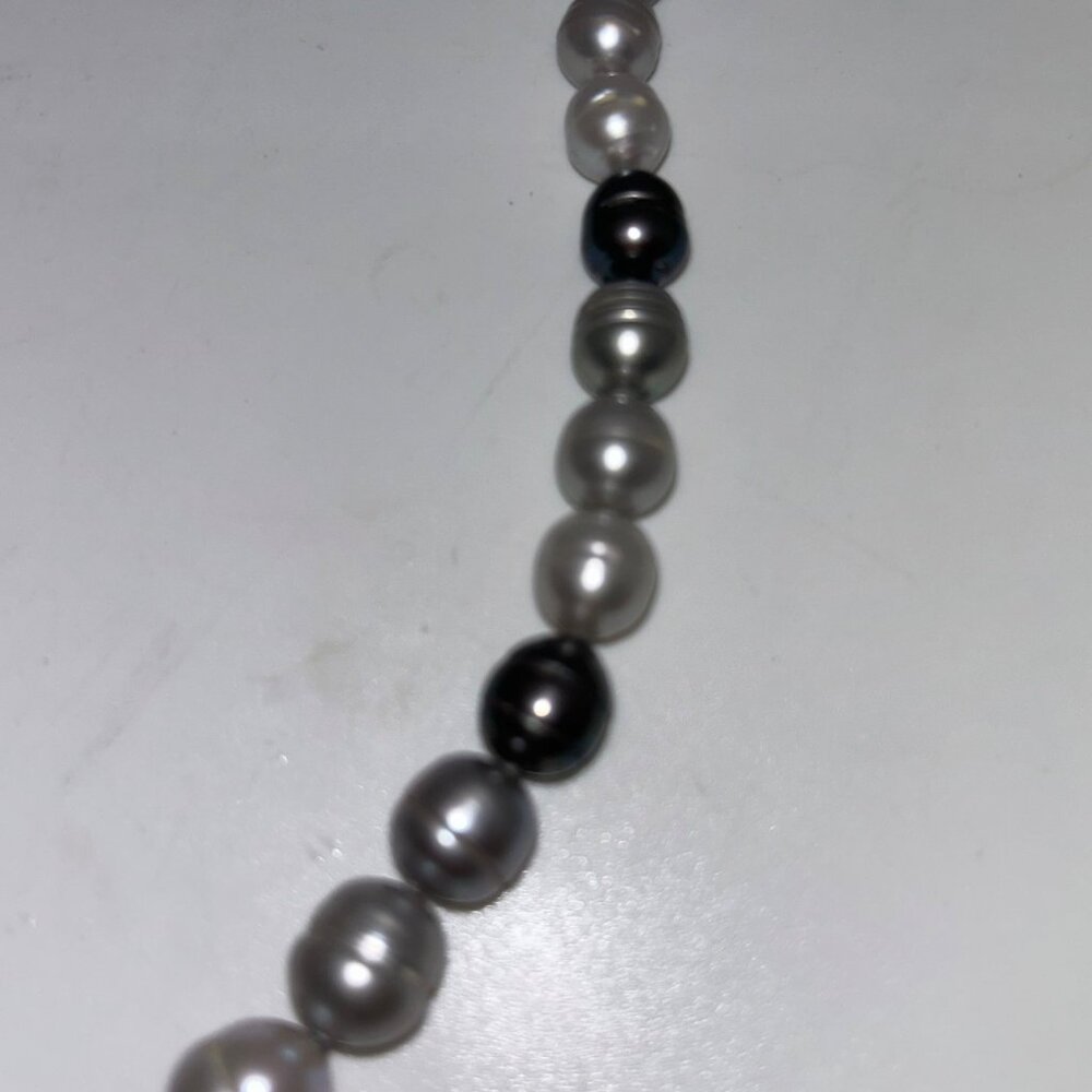 Freshwater Pearl Necklace, Potato Pearls Ring Pearls Hand Knotted 18" - Picture 2 of 12